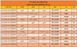برنامه امتحانات مستمر آذرماه 1401